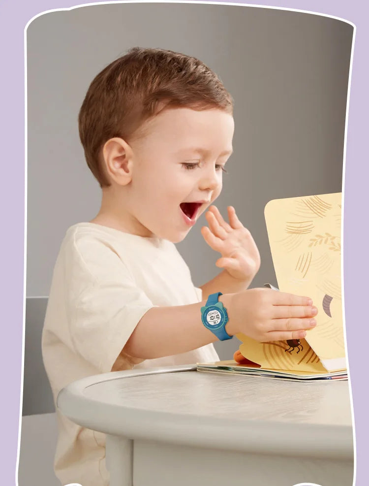 UTHAI C16 Kids Meow Star Watch Boys Girls Waterproof Alarm Electronic Wristwatch