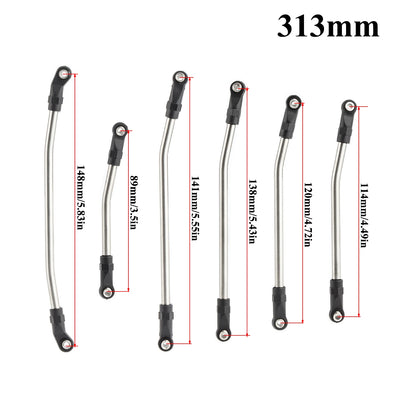 313/324mm Metal Upper Lower Link Set Plastic Rod Ends 1/10 RC Crawler SCX10 II