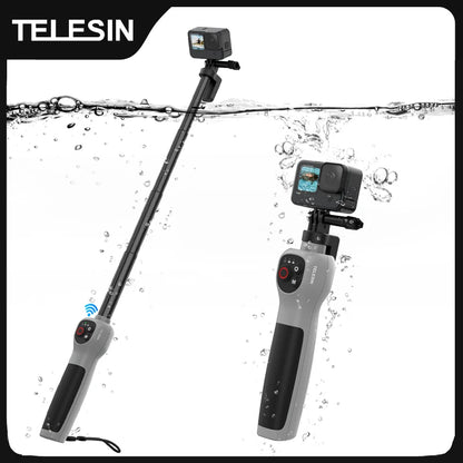 TELESIN Waterproof Underwater Selfie Stick, Extendable w/ Remote for GoPro Hero 8-13