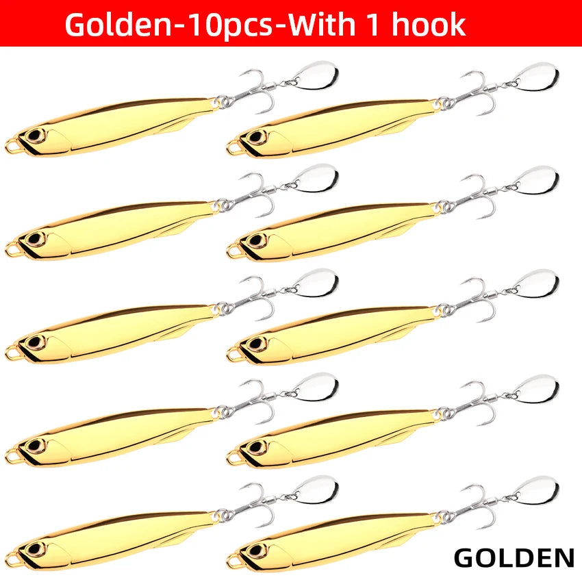 10pcs Fishing Lure Metal Jig Baits Sea Saltwater Casting Tackle 7g-80g