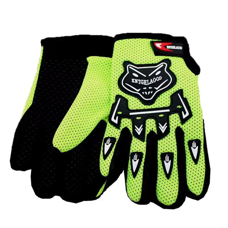 Kids Finger Motorcycle Gloves Leather Full Finger Child Racing Protective