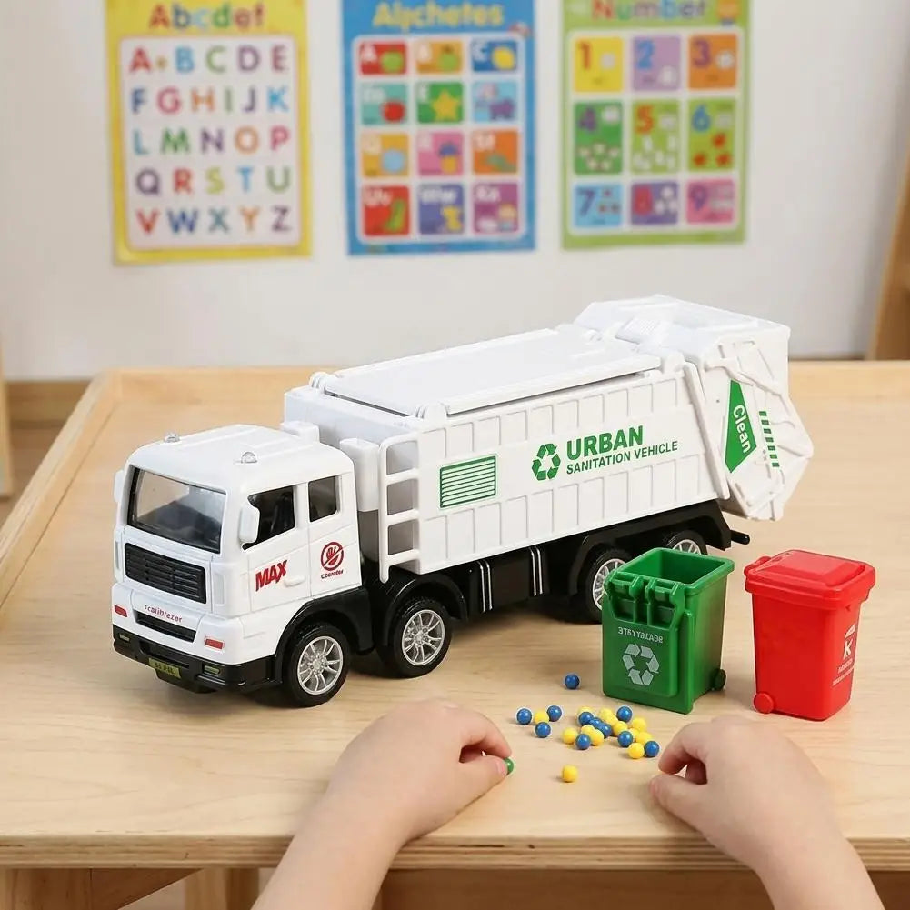 Garbage Truck Toy Recycling Bin Educational Role-Play Toy for Kids