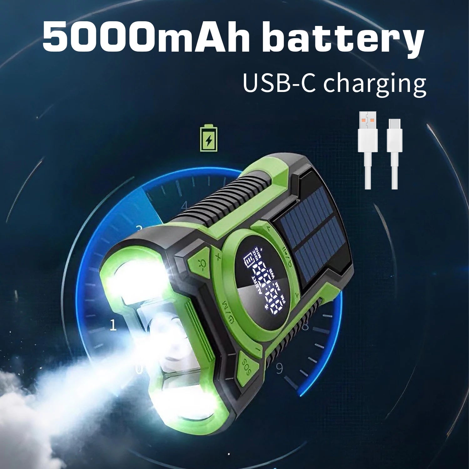 Emergency Crank Solar Radio 5000mAh Portable AM FM Bluetooth Waterproof LED Flashlight - EXPROTAS