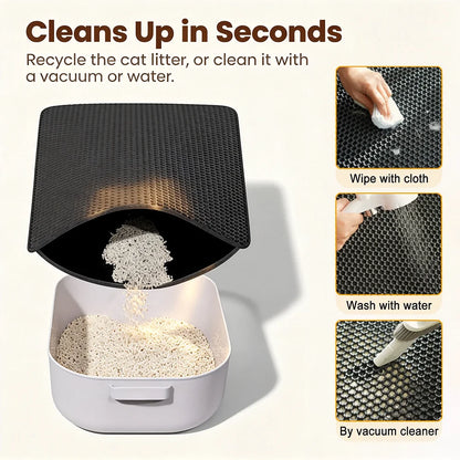 Cat Litter Mat Non-Slip Double Layer Big Box Filter Mat for Pets