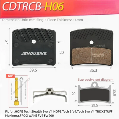 JSHOUBIKE Hydraulic Disc Brake Pads for Hope Tech 3 V4 Stealth Evo V4 Maxima
