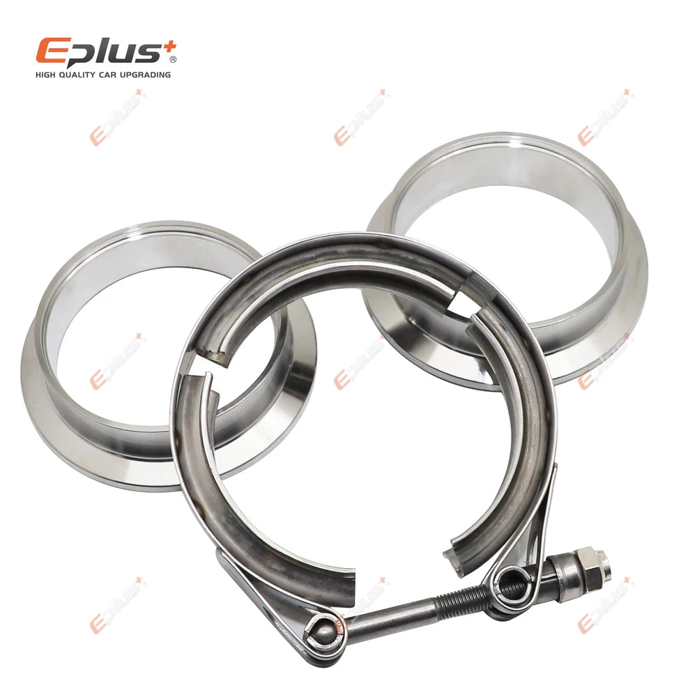 Eplus Car 304 Stainless Steel V Band Clamp Turbo Exhaust Pipe Vband Clamp Male Female Flange V Clamp Kits Universal-EXPROTAS