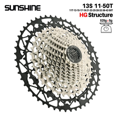 SUNSHINE Ultralight MTB Bike Cassette HG 9–13 Speed Carbon Steel Sprocket - EXPROTAS