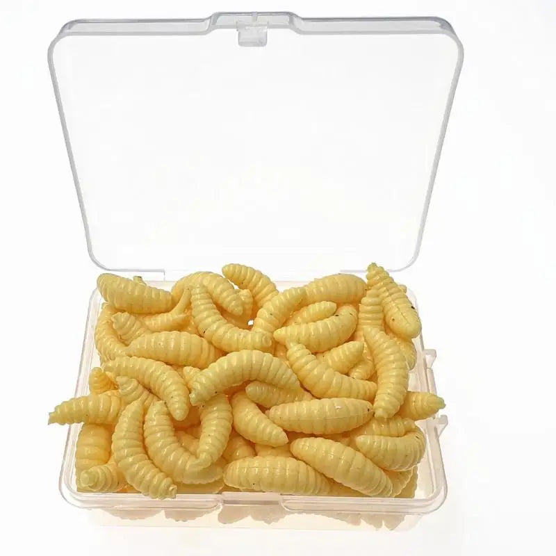 100Pcs Grub Soft Fishing Lures Silicone Worm Bait 2cm 0.3g Artificial