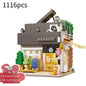 Cada LED City Japanese Street View Bricks Shop LED Japanese Steamed Bun House Architecture Building Blocks Summer Cafe Toys-EXPROTAS