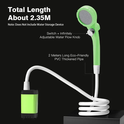 Portable Camping Shower Pump 6000mAh Electric Outdoor RV Intelligent Display