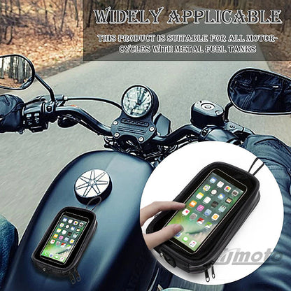 Motorcycle Magnetic Fuel Tank Bag Clear Phone Holder Waterproof Seat Pouch