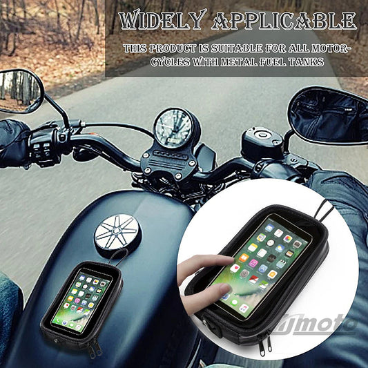 Motorcycle Magnetic Fuel Tank Bag Clear Phone Holder Waterproof Seat Pouch