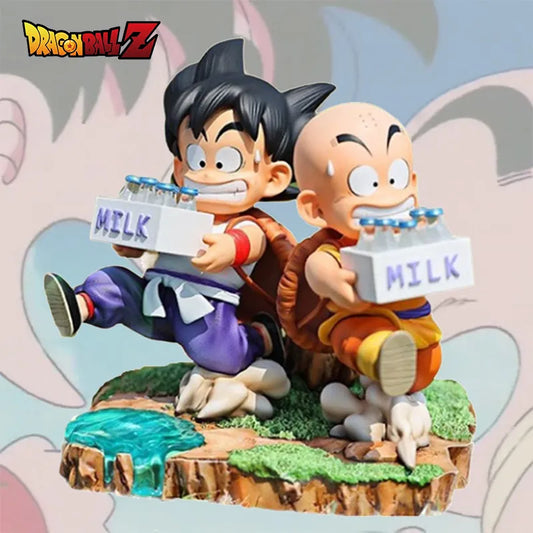 15CM Dragon Ball Anime Figure Son Goku and Krillin Milk Delivery Model Action Figures Periphery Doll PVC Model Gifts Toys-EXPROTAS
