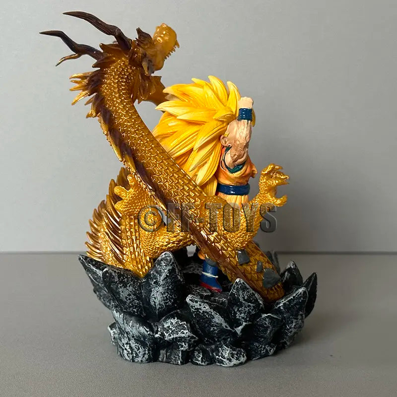 Q Version Dragon Ball Z Figure Ssj3 Goku Action Figures Dragon Fist Explosion 14CM PVC GK Statue Collectible Model Toys-EXPROTAS