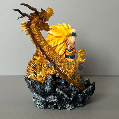 Q Version Dragon Ball Z Figure Ssj3 Goku Action Figures Dragon Fist Explosion 14CM PVC GK Statue Collectible Model Toys-EXPROTAS