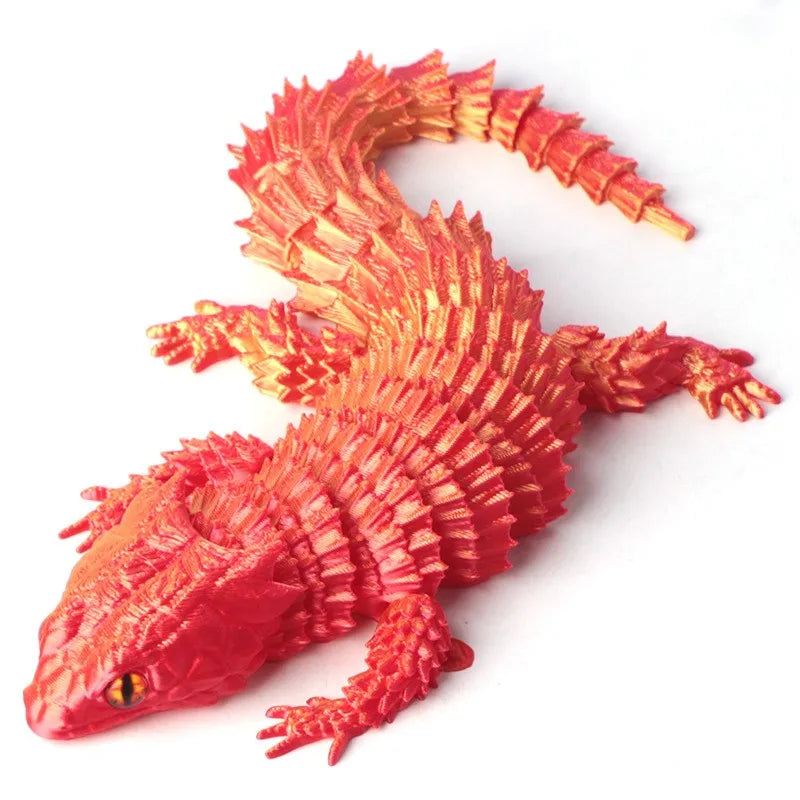 Creative Desk Plants 3D Printed Lizard Statue Ornament for Rockery Fish Tank
