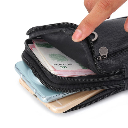Men's Mobile Phone Bag Waist Pouch Leather Outdoor Belt Case
