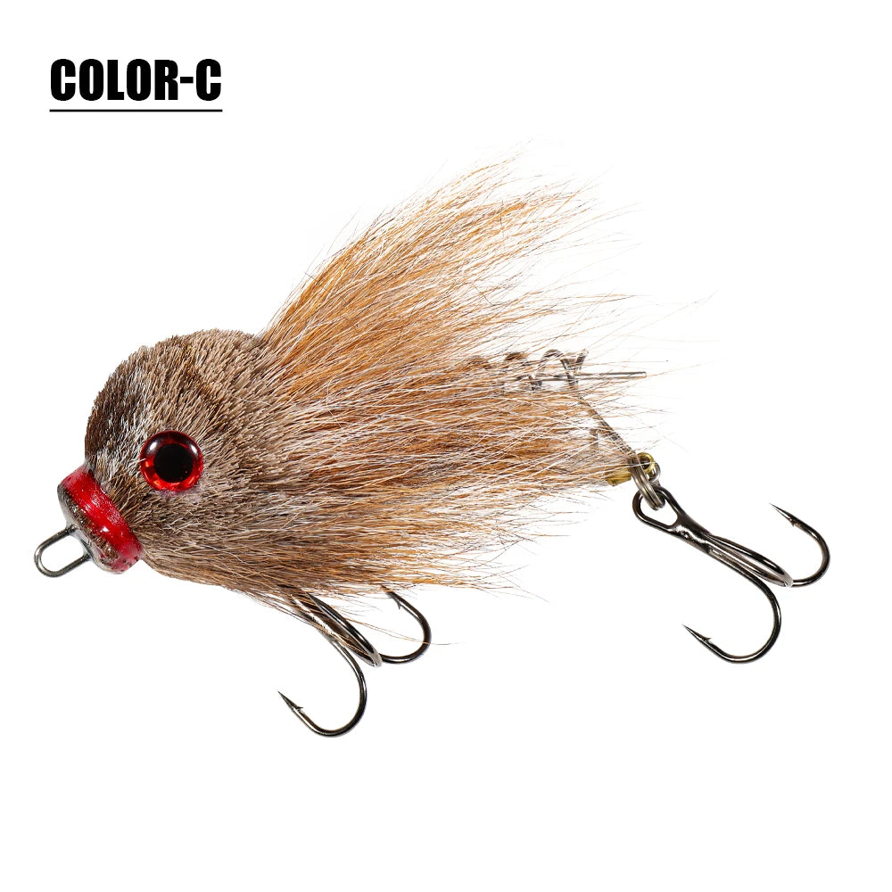 Rosewood Mouse Swimbait Lure Bucktail Rig for Muskie Pike Fishing Tackle