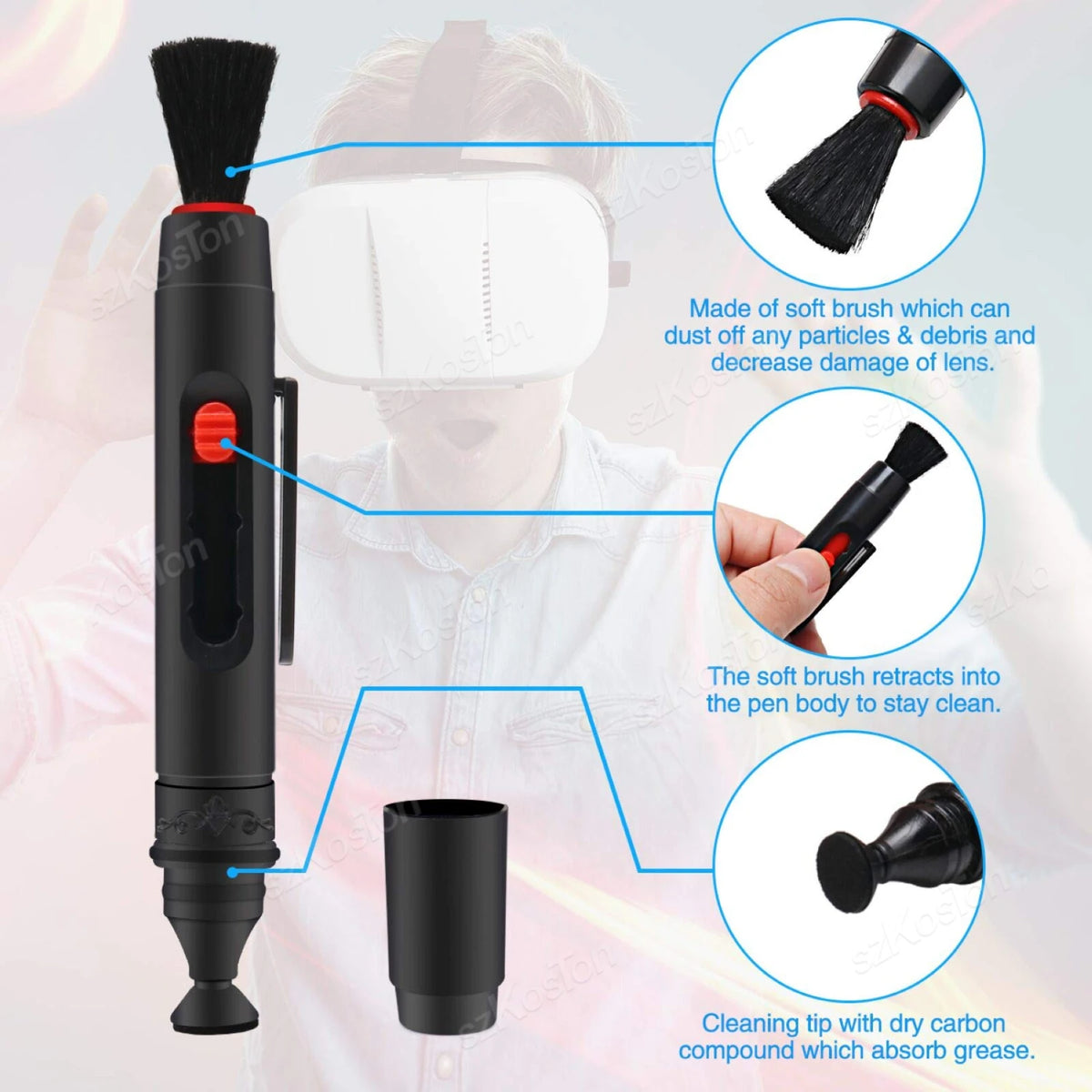 Universal VR Headset Cleaning Pen Anti-Scratch Optical Lens for Quest PSVR2