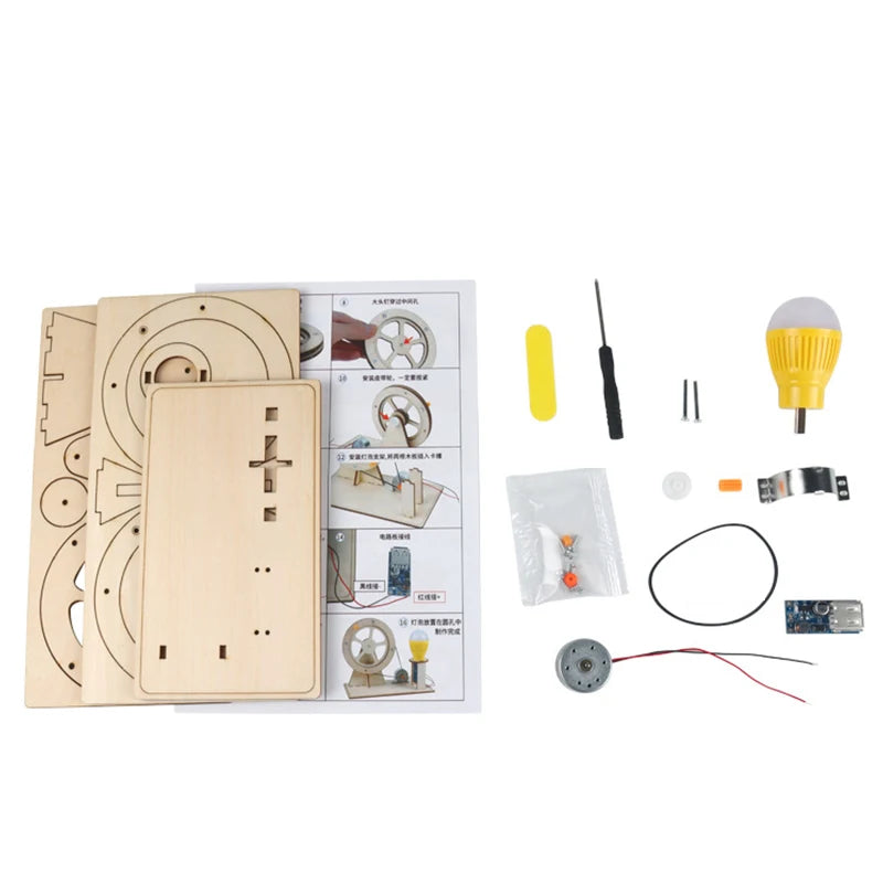 Wooden Hand Generator Science Toy for Children Physics Experiment Gadget