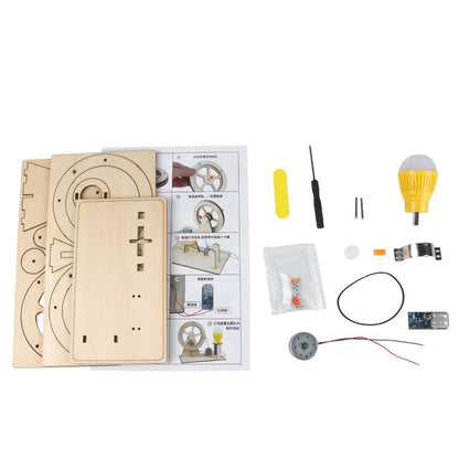 Wooden Hand Generator Science Toy for Children Physics Experiment Gadget