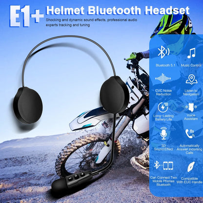 EJEAS E1+ Motorcycle Helmet Bluetooth Headset Music Speaker Remote Option