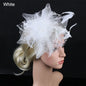 Flowers Feather Mesh Headwear Hat Party Accessory 1pc 27cm Multi Colour