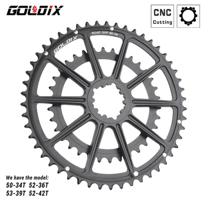 GOLDIX Road Bike Crankset Double 50-34T/52-36T/53-39T Forged Alloy 165–175mm - EXPROTAS