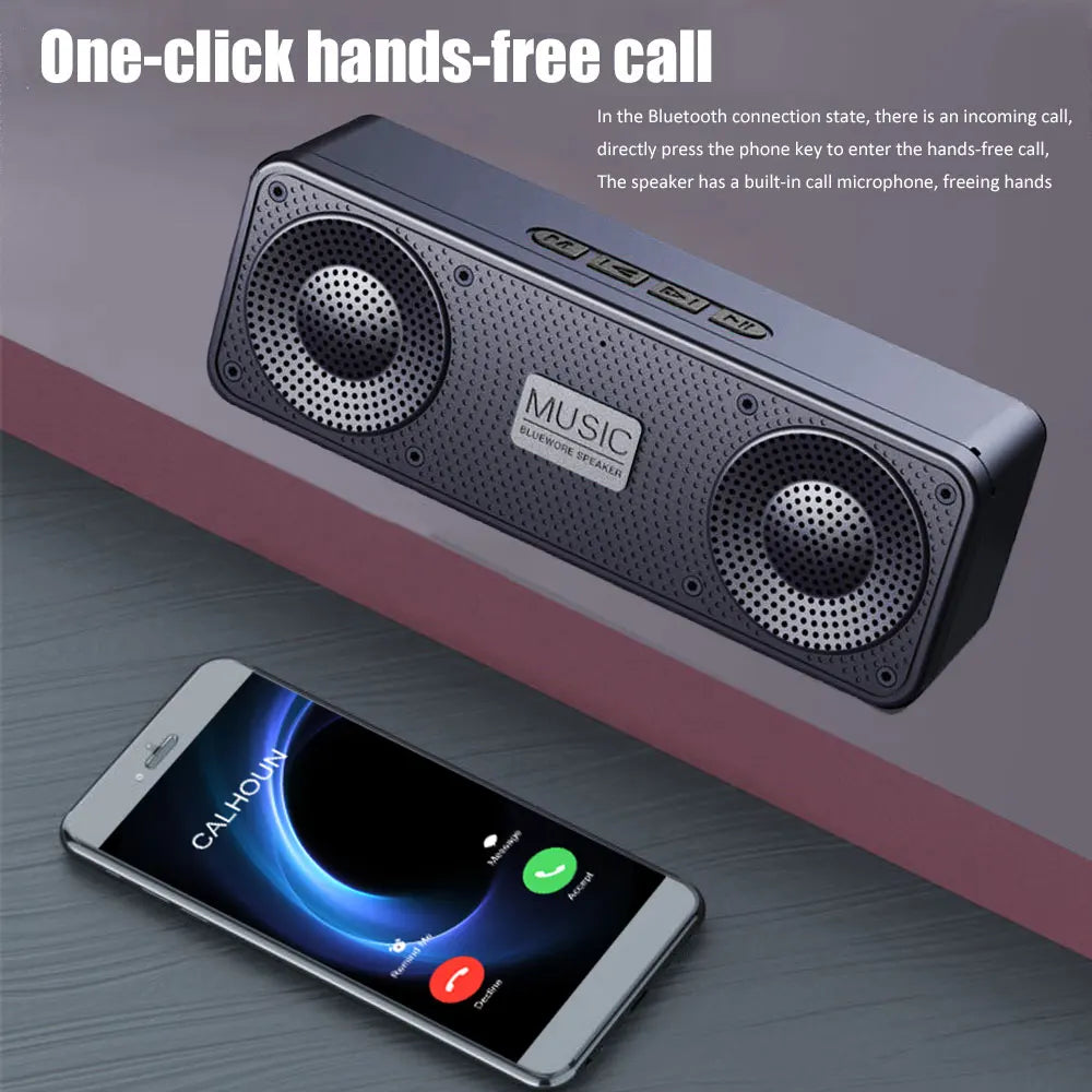 EXPROTAS Bluetooth Speaker Portable Subwoofer Wireless Outdoor FM Stereo