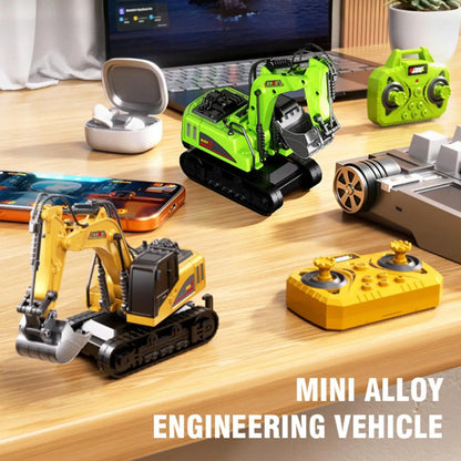 Mini Remote Excavator 1/64 Scale RC Control Model Toy for Boys Adults