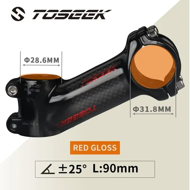 31.8mm MTB Handlebar Stem TOSEEK Carbon Aluminium Bike Stem 10-35 Degree
