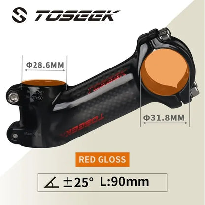 31.8mm MTB Handlebar Stem TOSEEK Carbon Aluminium Bike Stem 10-35 Degree