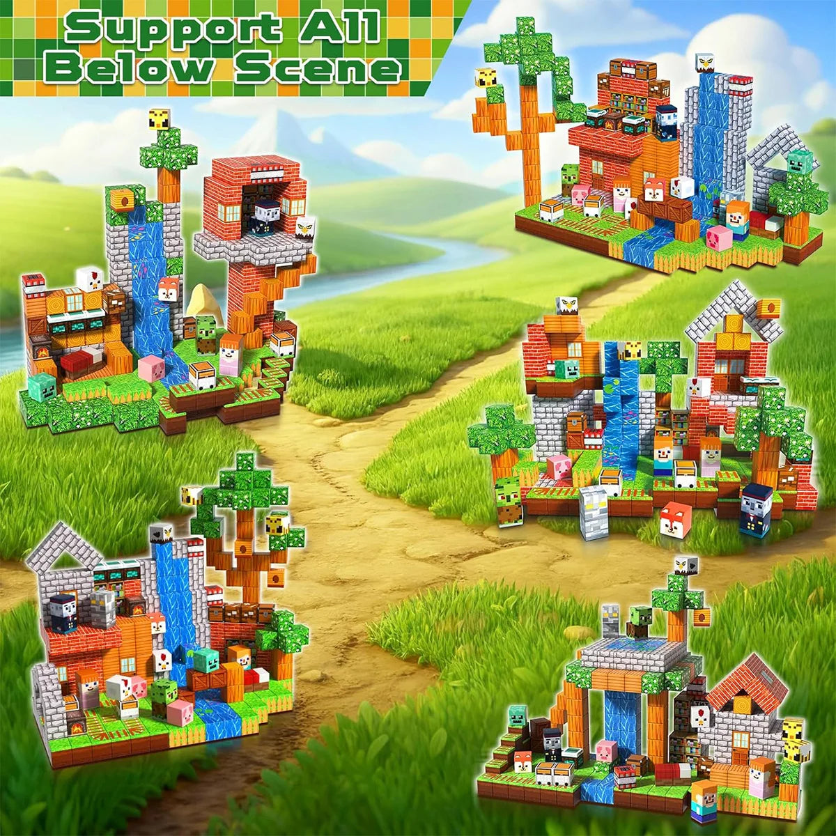 300PCS Magnetic Building Block Toy Educational Kids Construction Set