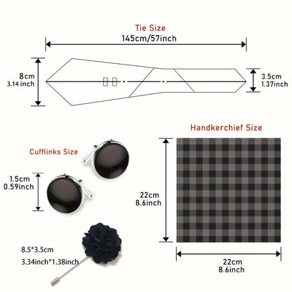 Men's Pocket Square Cufflink Tie Set Wedding Accessories by EXPROTAS