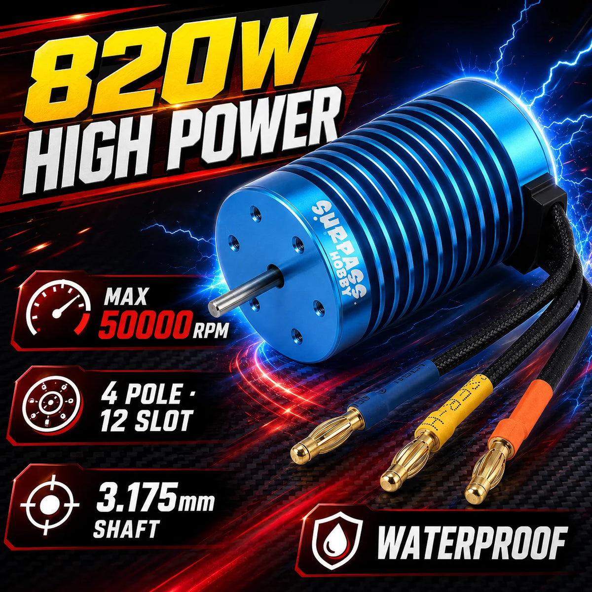 For 1/10 RC Brushless Motor 3000KV 3300KV 3930KV 4370KV 60A ESC Combo