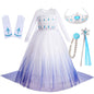 Disney Kids Frozen Birthday Party Princess Dress White Elsa Sequined Mesh Vestidos Halloween Cosplay Snow Queen Carnival Costume-EXPROTAS