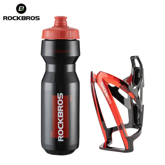 ROCKBROS Water Bottle + Holder Set 750ml Sports Bottle with Integrated Molded Cage