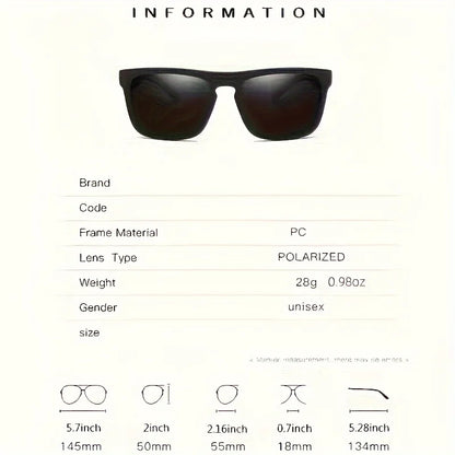 2PCS Polarized Square Sunglasses Anti-Glare UV400 for Travel & Fishing