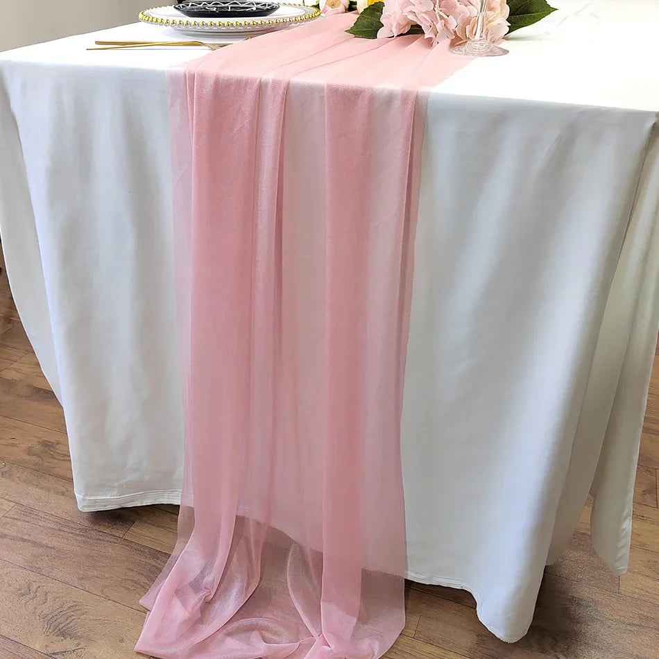 Chiffon Table Runner Wedding Event Decor Various Colours Home Runners