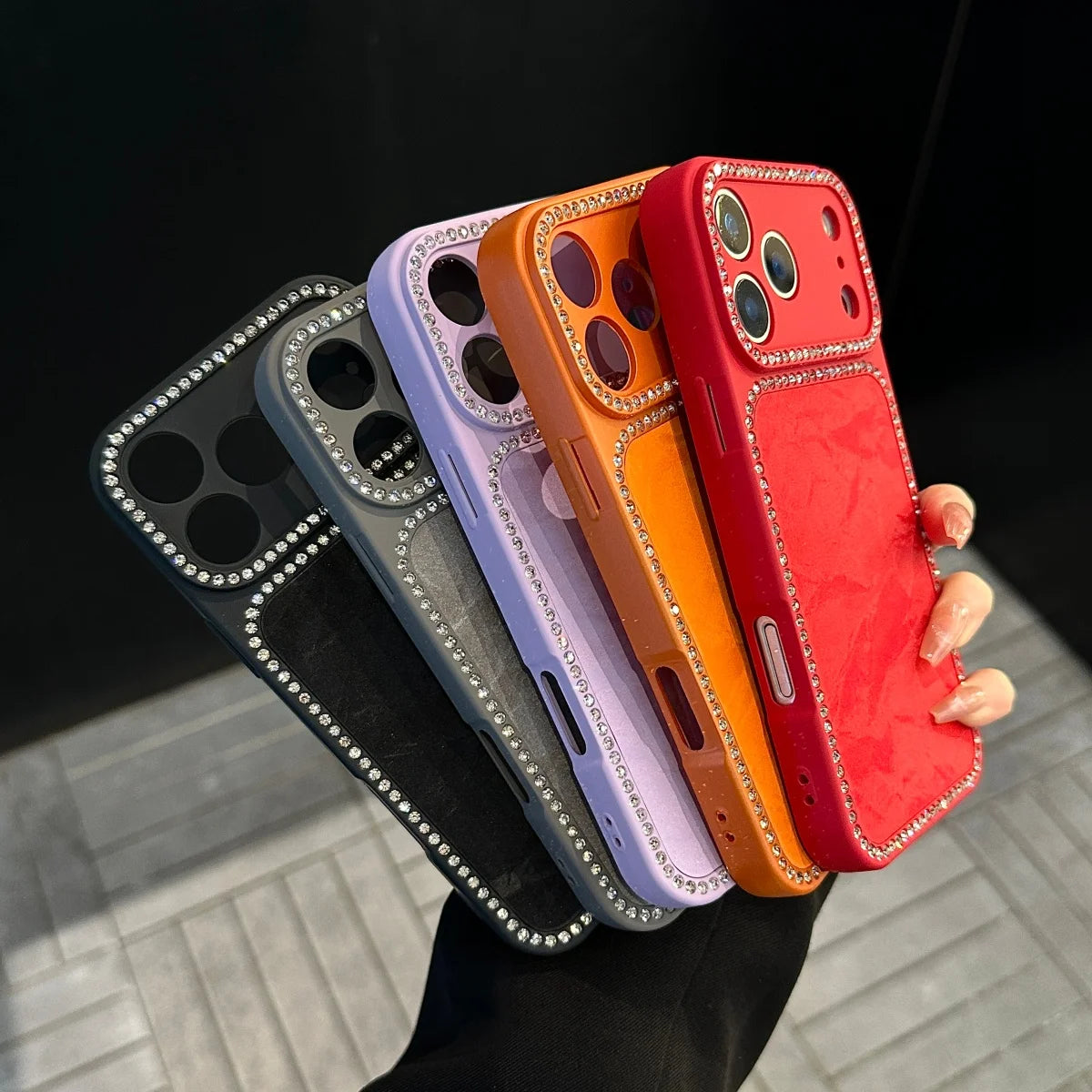 Shiny Diamond Snow Mountain Case for iPhone 13-17 Pro Max Large Window Cover