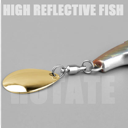 5Pcs/box Rotating Metal VIB Lure Spinner Blade Hard Bait 7g/10g/14g Fishing Tackle for Freshwater Saltwater Bass Pike Pesca