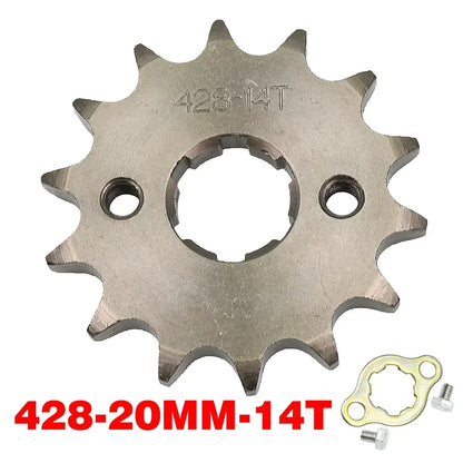 Chain 428# 17mm 20MM 10t 11T 12t 13T 14T 15t 16t 17T 18t 19T Motorcycle Sprocket