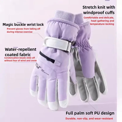 Winter Thermal Waterproof Touchscreen Ski Gloves Men Women Non-Slip