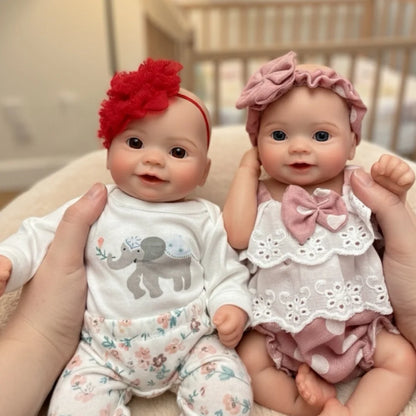25cm Silicone Reborn Girl Doll Open Mouth Washable Body 3D Painted Skin