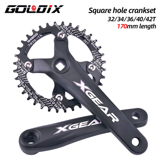 GOLDIX 104BCD Square Taper MTB Crankset Single Chainring 170mm Forged Alloy - EXPROTAS