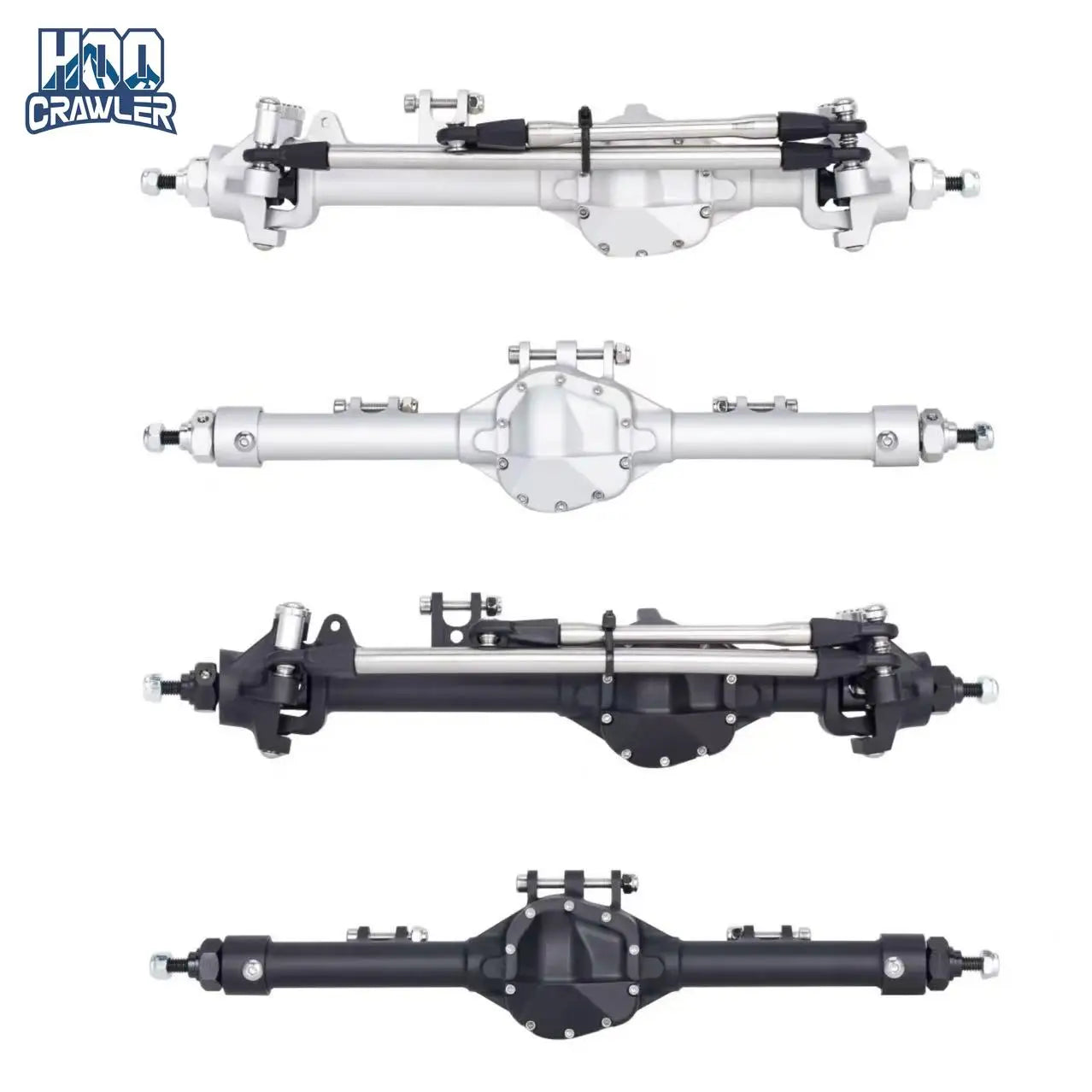 HooCrawler CNC Aluminium Front Rear Straight Axles 1/10 RC SCX10 II VS4-10