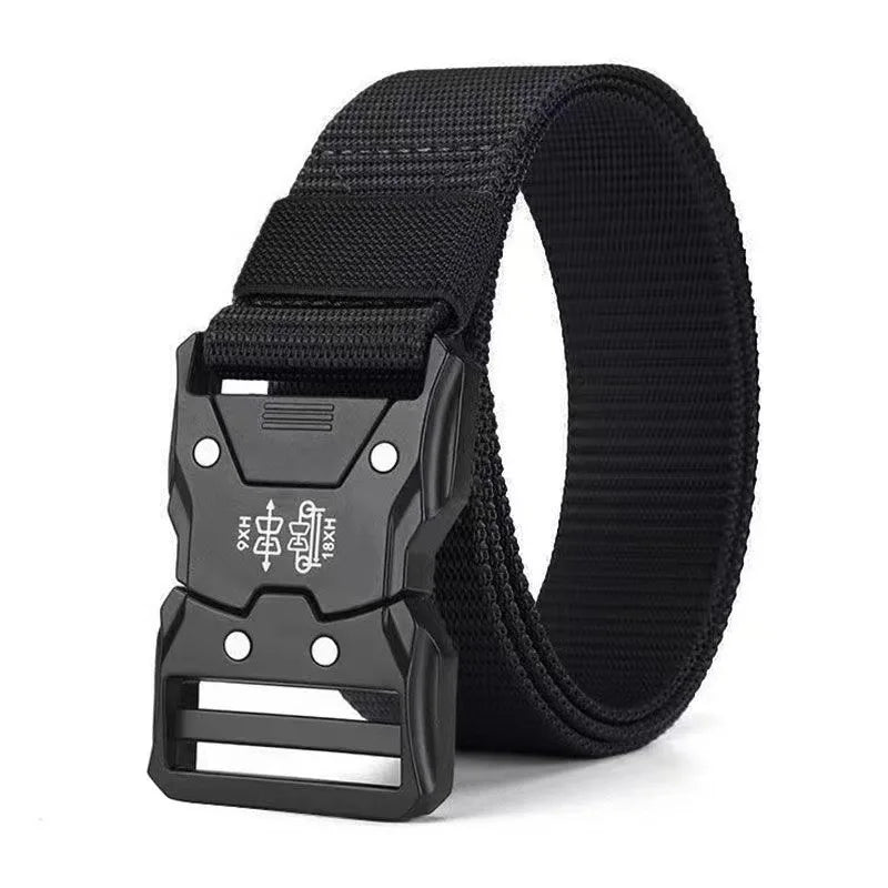 Men's Buckle Tactical Belt Red Ears Plastic Multifunctional Military Canvas