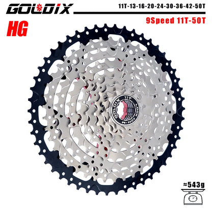 GOLDIX MTB Cassette 8/9/10/11/12 Speed 36T-52T HG for Shimano SRAM Freehub