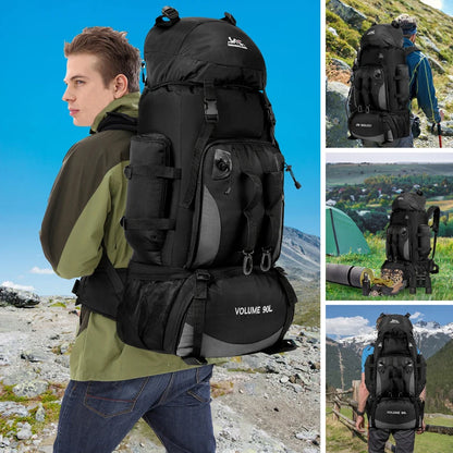 90L Waterproof Hiking Camping Backpack Trekking Bag Rucksack Large Capacity Travel Outdoor Sports Bags Camping Equipment Men-EXPROTAS