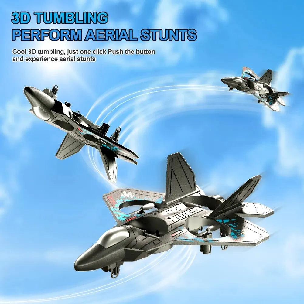 L0712 RC Plane 2.4G Remote Control Aircraft Gravity Sensing Helicopter Glider with Light EPP Foam Fighters for Boys Children-EXPROTAS